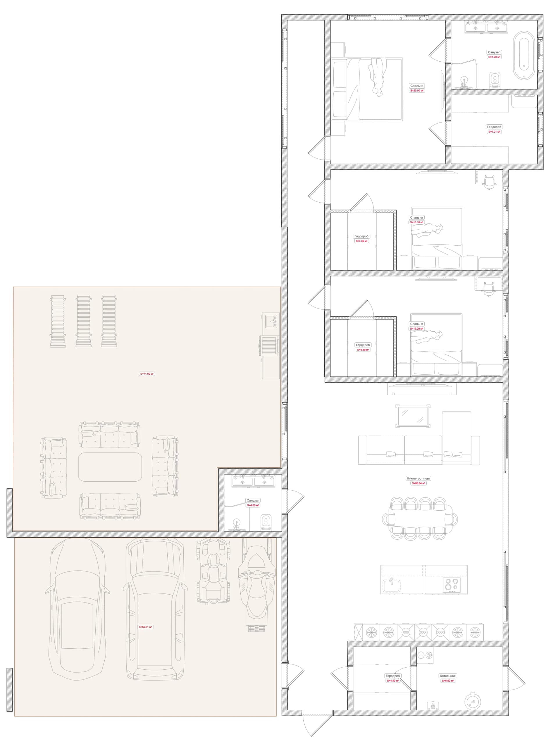 Планировка · 180 м²